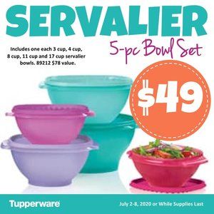 Tupperware Servalier 5pc set NEW